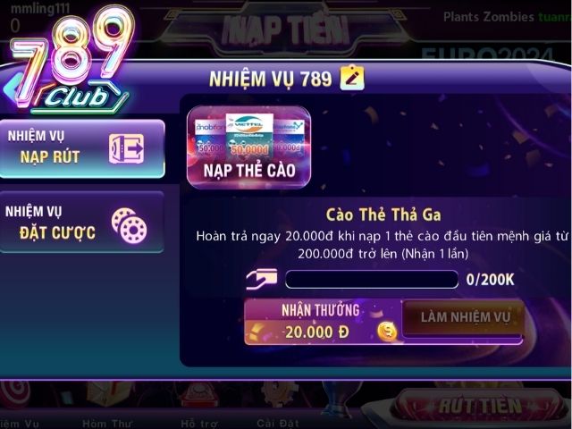 789club tổ chức nhiều ưu đãi